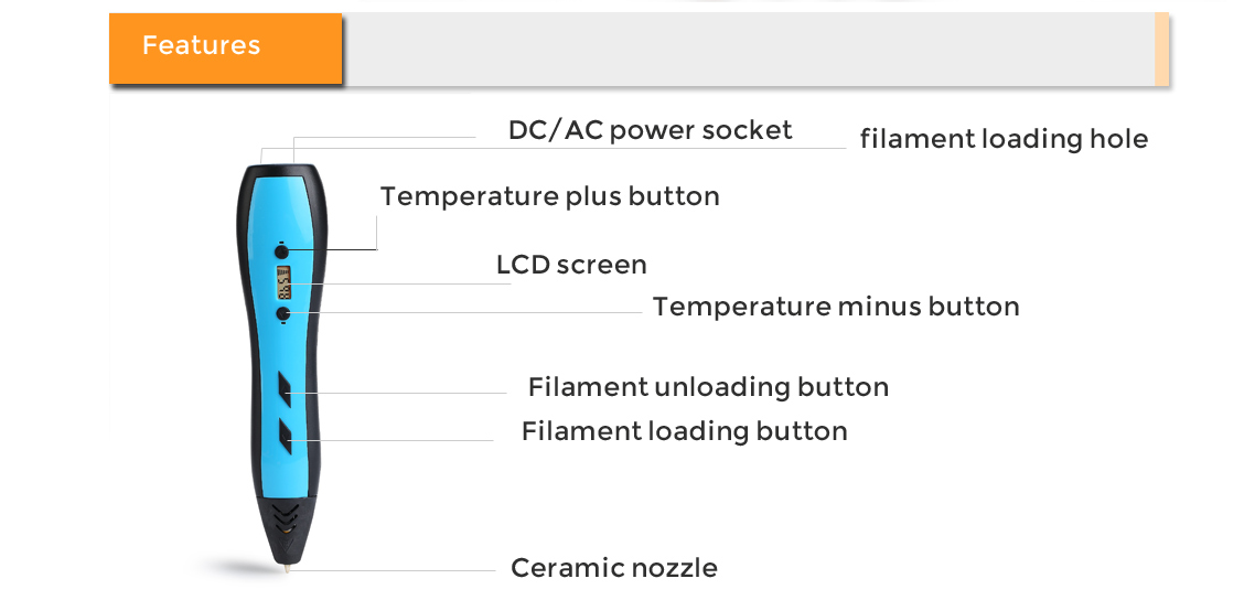 rp700 3d printing pen details